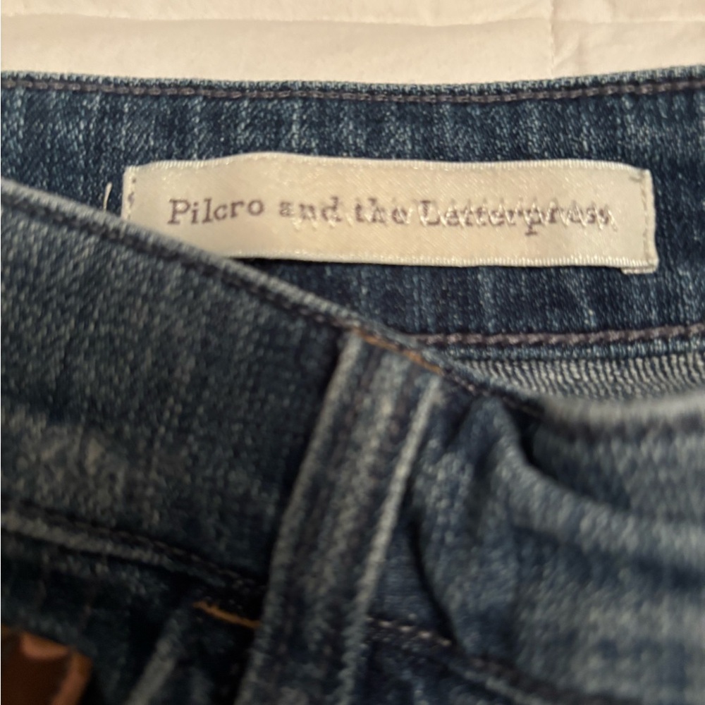 Pilcro Blue Patchwork Boot Cut Jeans - image 5